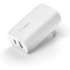 Belkin USB C Charger Block 37W – 25W USB-C Port + 12W USB-A Port for PPS Charging Apple iPhone 17, Air, Pro, Pro Max, AirPods, Samsung Galaxy S25, Nintendo Switch 2, Google Pixel 10, etc. – White(Dual USB-C & A Port)