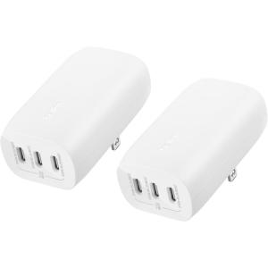 Belkin 3-Port USB C Charger Block 67W – PPS, USB-C PD3.1 Super Fast Charging Charger – Samsung Galaxy S25, Apple iPhone 17, Air, Pro, MacBook, AirPods, Apple Watch, Nintendo Switch 2 & More – White(White 2-pack)