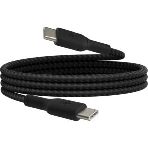 Belkin BoostCharge (2M/6.6ft) Braided USB-C to USB-C Cable for iPhone 17, iPhone 17 Pro, iPhone 17 Pro Max, Galaxy S25, S24, Note, Pixel 10 & 9, iPad Pro, Nintendo Switch 2 & More – Pink(Black)