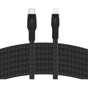 Belkin BoostCharge Pro Flex Braided USB Type C to Lightning Cable (3M/10ft), MFi Certified 20W Fast Charging PD Power Delivery for iPhone 14, iPhone 13, 12, 11, Pro, Max, Mini, SE, iPad – Black
