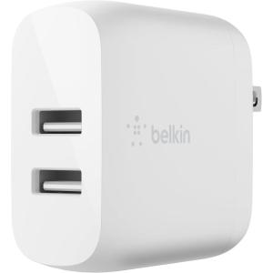 Belkin Dual Port USB Charger Block 24W – iPhone Charger Fast Charging – iPhone 17, Air, Pro, Pro Max, iPad, AirPods, Apple Watch, Samsung Galaxy S25, Nintendo Switch 2 & More – Cable Not Included(Standalone)
