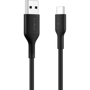 Belkin Eco Braided USB-A to USB-C Cable 2-Pack (3.3ft, 15W) – Soft, Flexible Fast-Charging Cable, Type C Charger Cord for iPhone 17 Series, Galaxy S25, Pixel 10, iPad Pro, & More – White (USB 2.0)(Black)
