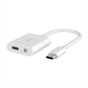 Belkin Rockstar™ 3.5mm Audio with USB-C Charge Adaptor Included, USB-C Audio Adaptor Compatible with iPad Pro, Galaxy, Note, Google Pixel, LG G6, Sony Xperia, OnePlus and More – White