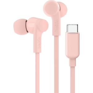 Belkin SoundForm Wired Earbuds with USB-C Connector, in-Ear Earphones w/Microphone – USB-C Headphones for iPhone 17, iPhone 16, iPad mini, Galaxy S25, Google Pixel 9, Android, and More – Black(Pink)