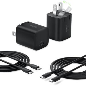 Belkin USB C Charger Block 25W – USB C Cable Included – PD3.0 PPS Fast Charging for Samsung Galaxy S25, Apple iPhone 17,Air, Pro, Pro Max, AirPods, Google Pixel 9, Nintendo Switch, etc – Black(New Gen)