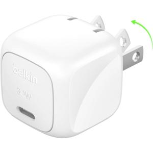 Belkin USB C Charger Block 30W, USB-C PD Super Fast Charging for Apple iPhone 17, Air, Pro, Pro Max, Samsung Galaxy S25, Galaxy S24, iPad, AirPods, Nintendo Switch 2, Google Pixel 10, etc. – White(30W)