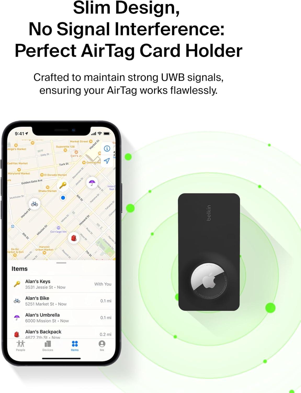 imageBelkin Apple AirTag Secure Holder with Key Ring Durable Scratch Resistant Case With Open Face amp Raised Edges Protective AirTag Keychain Accessory For Keys Pets Luggage Backpacks 2 Count BlackBlack