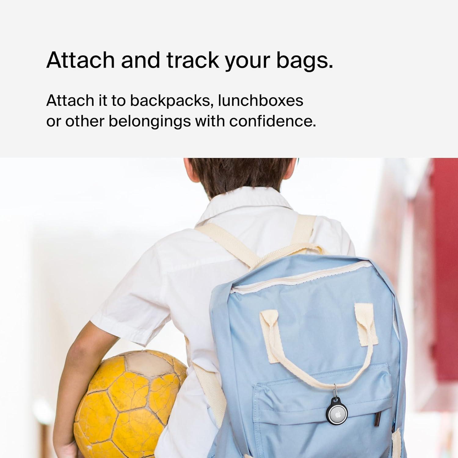 imageBelkin Apple AirTag Secure Holder with Key Ring Durable Scratch Resistant Case With Open Face amp Raised Edges Protective AirTag Keychain Accessory For Keys Pets Luggage Backpacks 2 Count BlackBlack