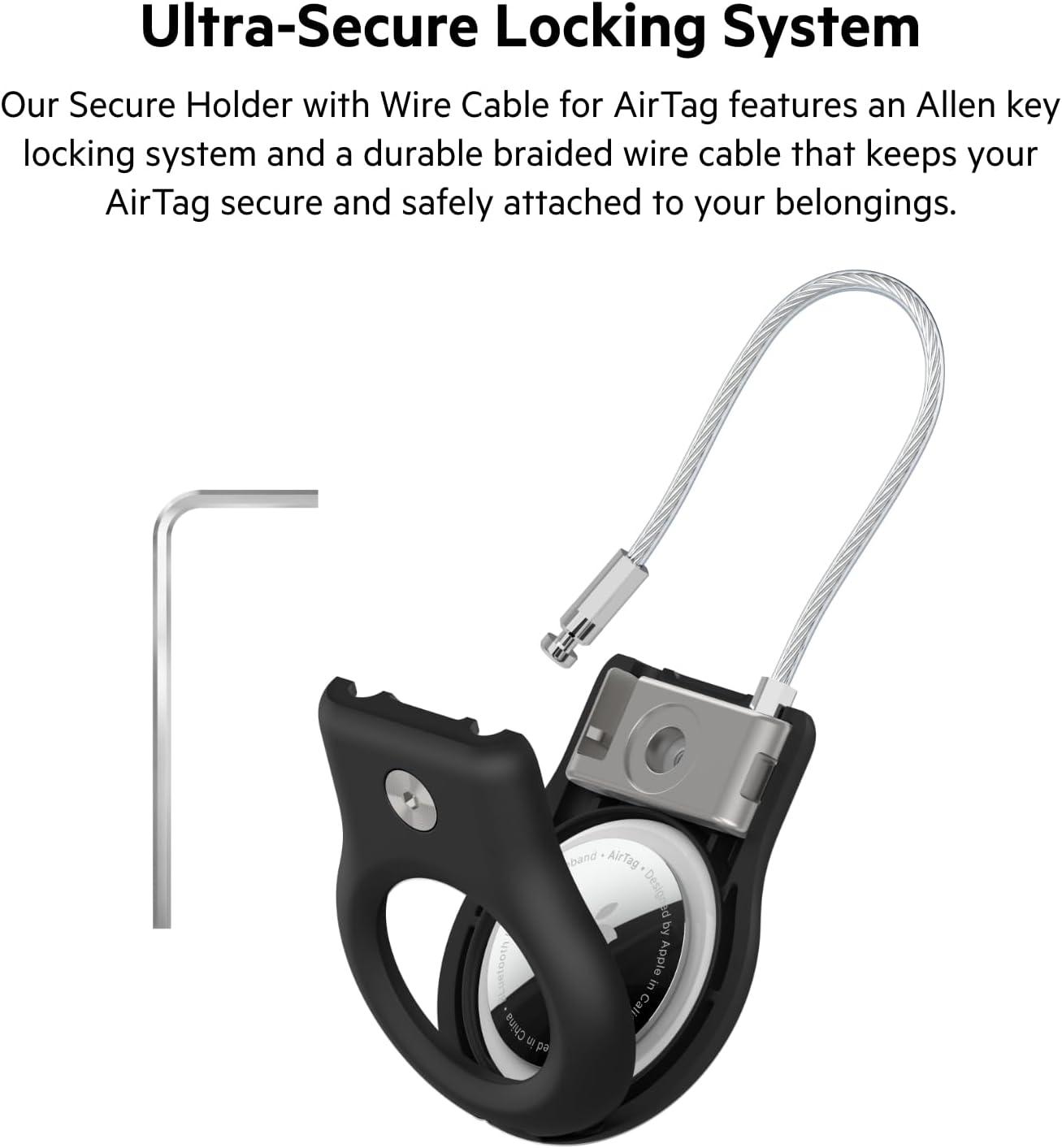 imageBelkin Apple AirTag Secure Holder with Key Ring Durable Scratch Resistant Case with Open Face amp Raised Edges Protective AirTag Keychain Accessory for Keys Pets Luggage Backpacks 4Pack BlackBlack