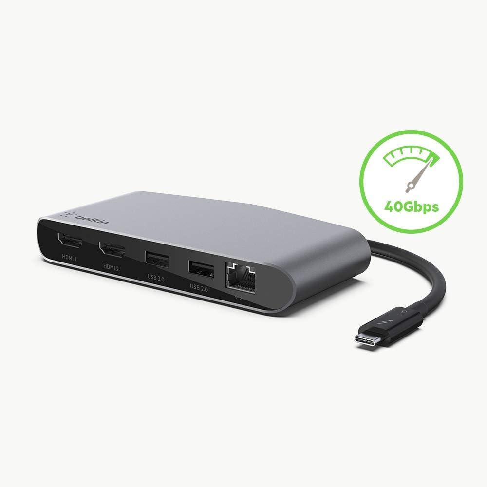 imageBelkin Thunderbolt 3 Dock Mini HD With Cable Usb C Hub Usb C Docking Station For Macos amp Windows Dual 4K 60hz 40Gbps Transfer Speed With Ethernet Port BLACKThunderbolt 3 Mini