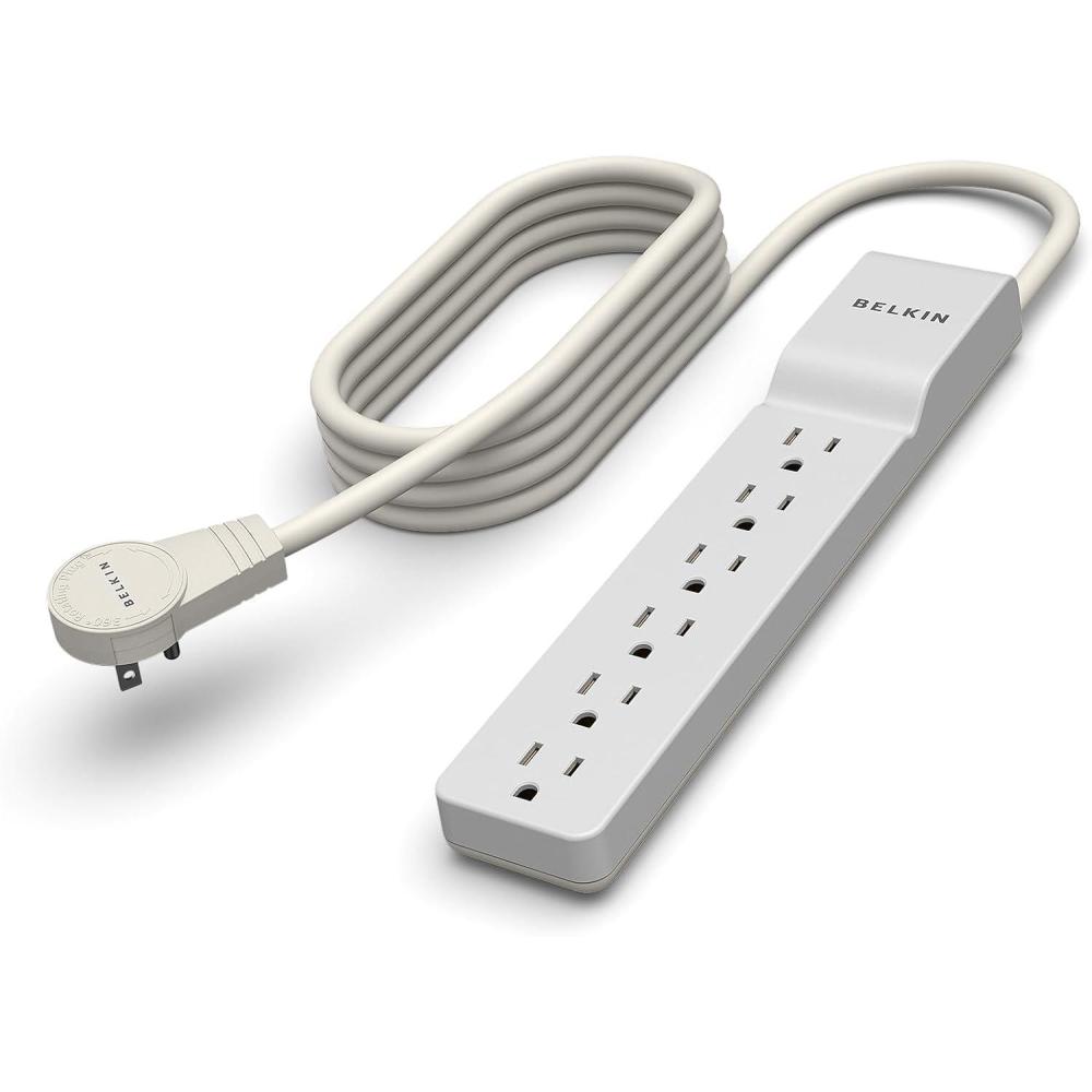 imageBelkin 6Outlet Surge Protector Power Strip 6ft Cord 360 Rotating Plug 1080 Joules Protection6 ft