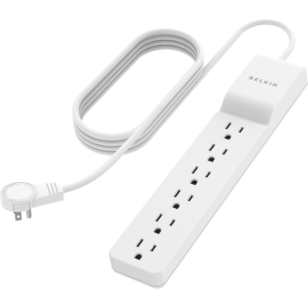 imageBelkin 6Outlet Surge Protector Power Strip 6ft Cord 360 Rotating Plug 1080 Joules Protection8 ft