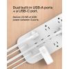 Belkin USB Power Strip Surge Protector – 12 AC Multiple Outlets & 2 USB Ports – 6 ft Long Flat Plug Extension Cord for Home, Office, Travel, Computer Desktop & Charging Brick – White (3,996 Joules)(With USB-A & C)