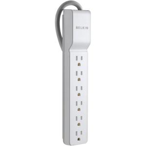 Belkin 6-Outlet Surge Protector Power Strip, UL-listed w/ 6 AC Outlets & 10ft/3M Cord, Overload and Overvoltage Protection for Personal Electronics, Small Appliances, & More – 720 Joules of Protection(White)