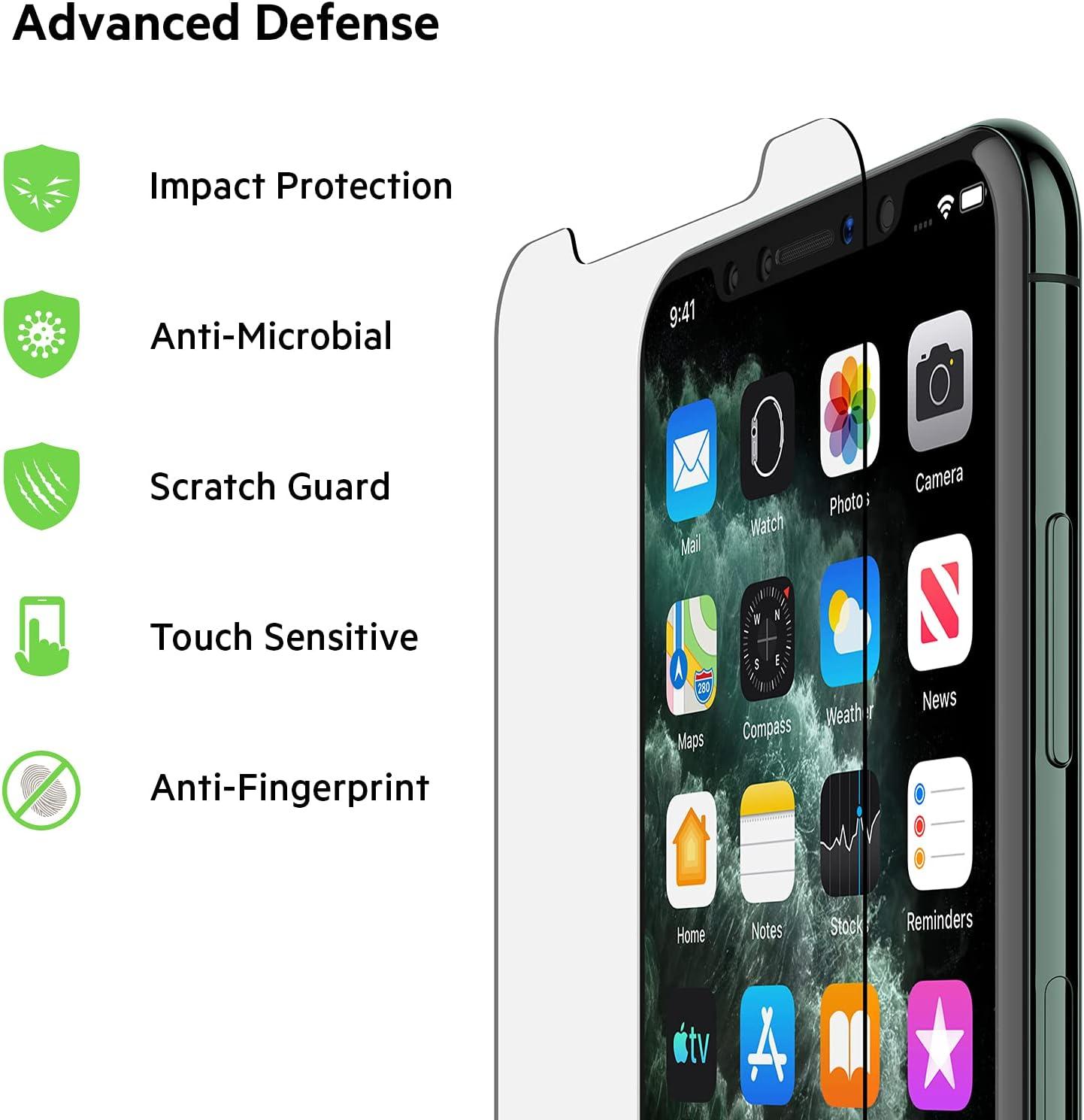 imageBelkin Screen Protector for Apple iPhone 11 Pro Max or iPhone XS Max with AntimicrobialTreated and Included Easy Align Tray for Simple Bubble Free Installation ScreenForce TemperedGlassiPhone 11 Pro