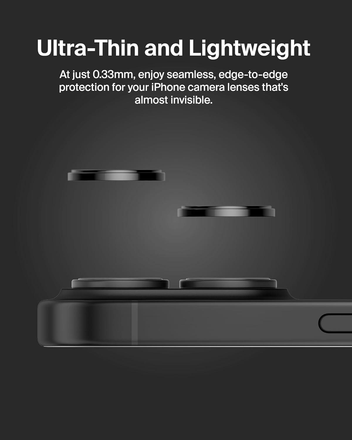 imageBelkin ScreenForce TemperedGlass Camera Lens Protector for Apple iPhone 16 16 Plus CaseCompatible Tempered Glass Lens Cover Apple iPhone Accessories 2pack