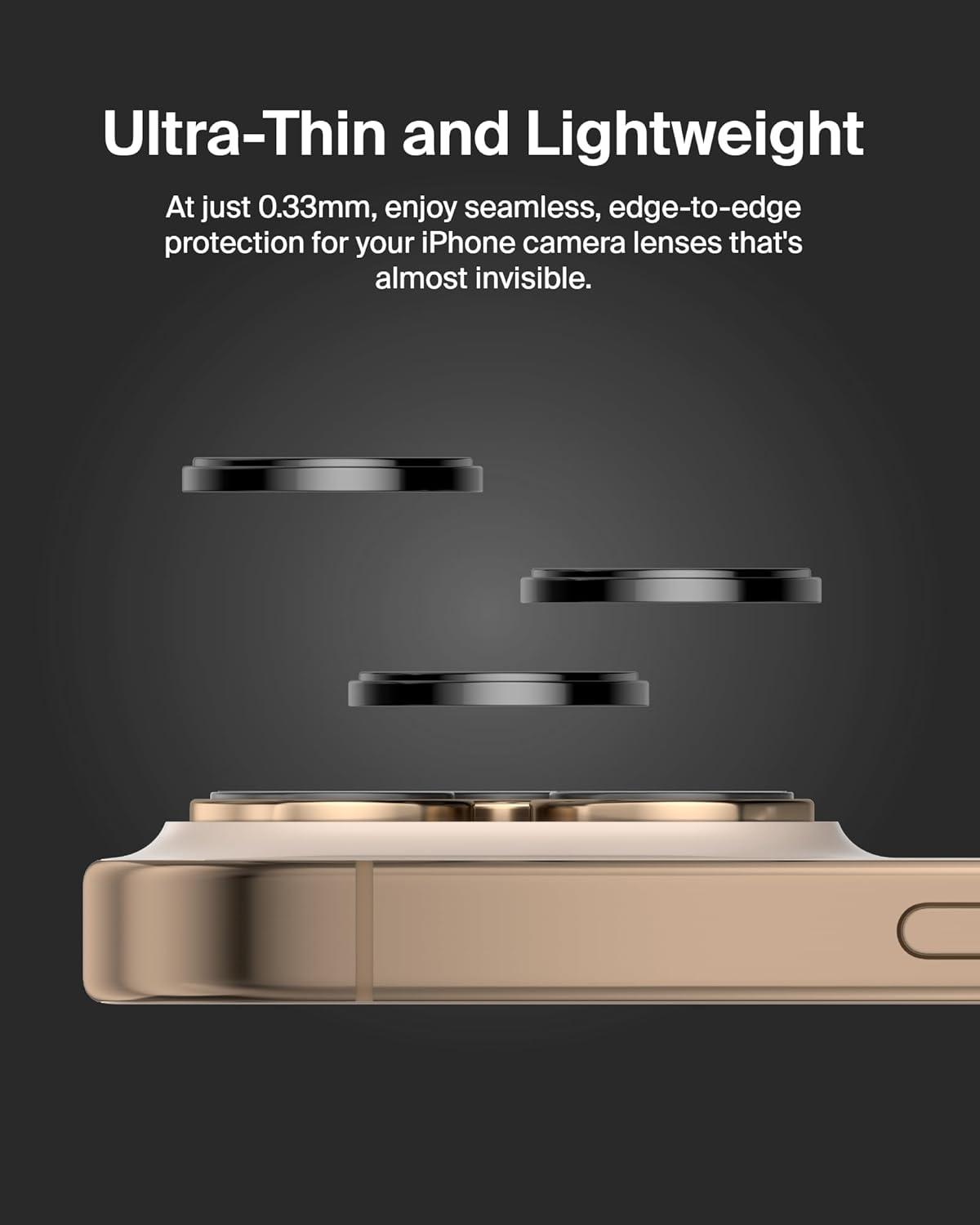 imageBelkin ScreenForce TemperedGlass Camera Lens Protector for Apple iPhone 16 Pro 16 Pro Max CaseCompatible Tempered Glass Lens Cover Apple iPhone Accessories 2pack