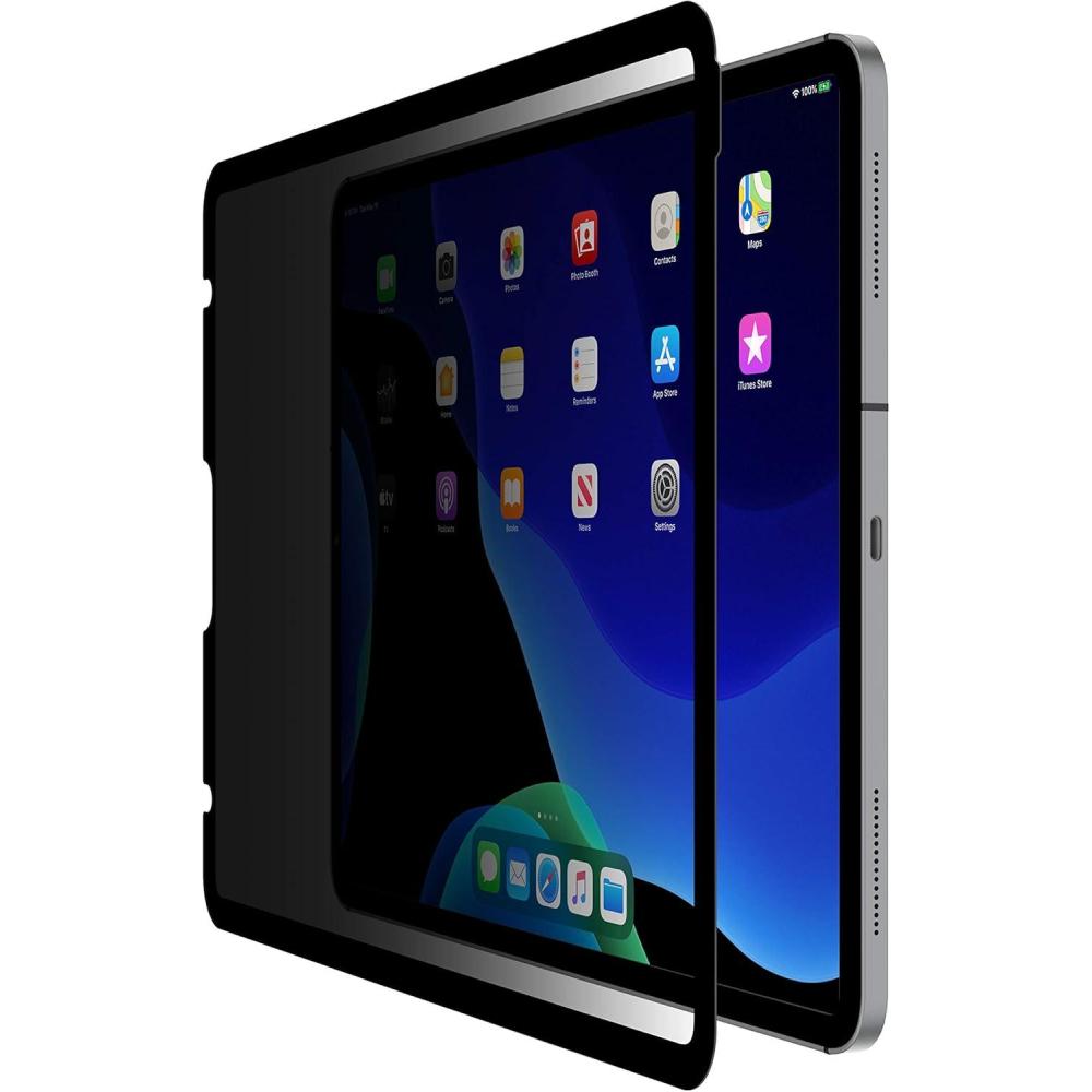 imageBelkin ScreenForce TruePrivacy Screen Protector for iPad Pro 11 Removable amp Reusable ScratchResistant Impact Protection AntiGlare Privacy Screen Protector Compatible with Apple Pencil ClearPrivacy