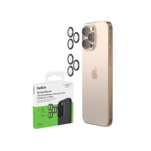 Belkin ScreenForce TemperedGlass Camera Lens Protector for Apple iPhone 16 Pro, 16 Pro Max – Case-Compatible Tempered Glass Lens Cover, Apple iPhone Accessories – 2-pack