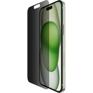 Belkin ScreenForce TemperedGlass Treated Privacy Screen Protector for iPhone 15 Plus and 14 Pro Max- Slim & Scratch-Resistant – Includes Easy Align Tray for Bubble Free Application