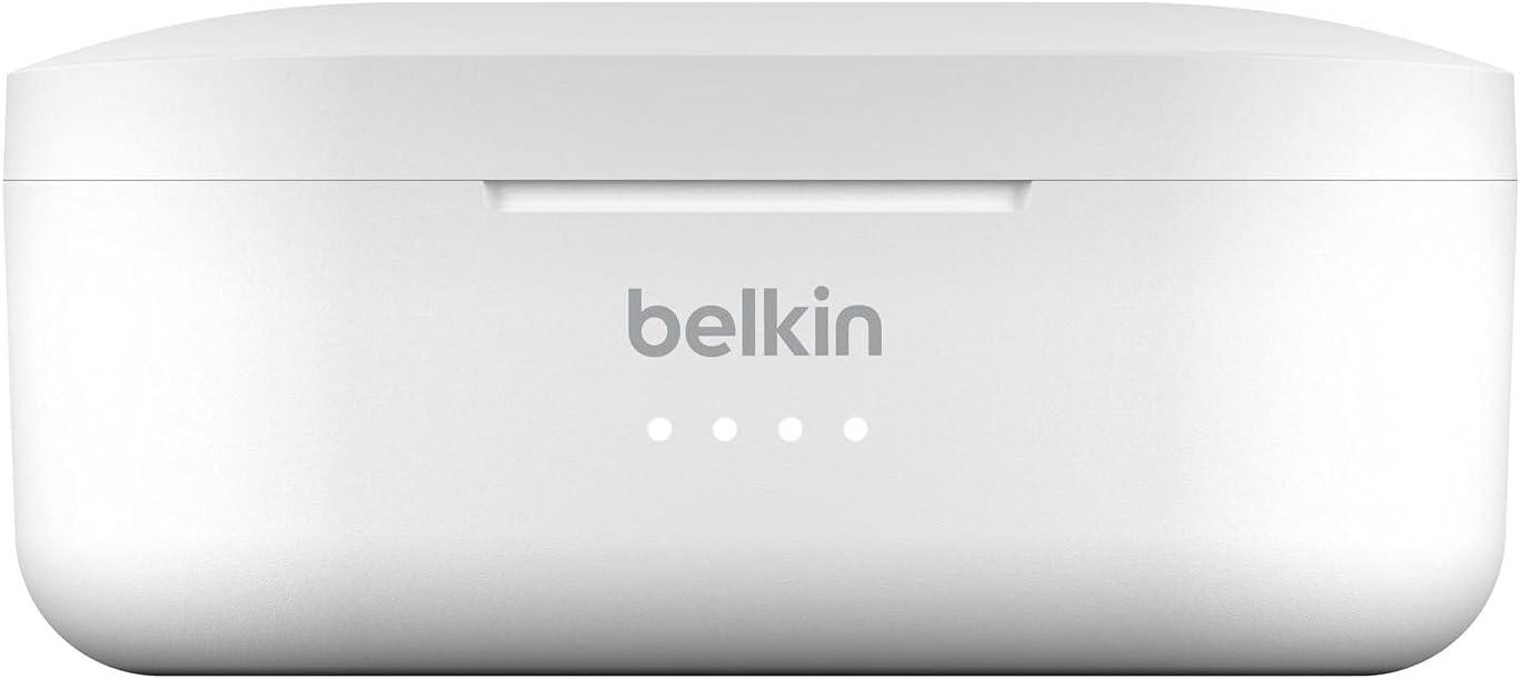 imageBelkin SoundForm True Wireless Earbuds Bluetooth Headphones with Microphone Touch Controls IPX5 Sweat amp Splash Resistant for iPhone 14 Pro Max Mini amp Galaxy S23 with Charging Case WhiteWhite