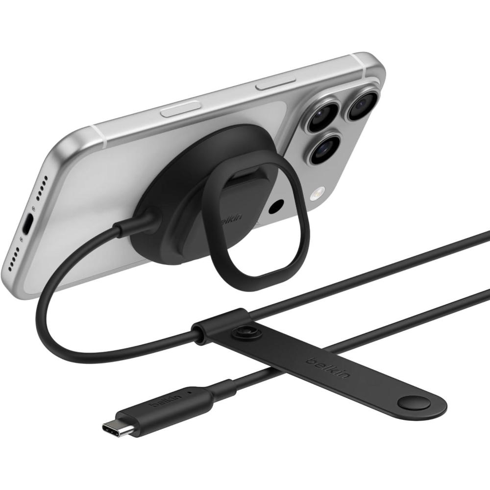 imageBelkin MagSafe Charger Magnetic iPhone Charger w Qi2 25W Fast Wireless Charging Pad wKickstand for iPhone 17 Series Samsung Galaxy Pixel 10 AirPods Pro Travel  No Power Adapter WhiteBlack