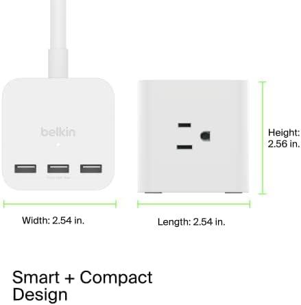 imageBelkin 6Outlet Power Cube w 3 AC Outlets 3 USBA Ports amp 5ft Sturdy Extension Cord Convenient Compact Cube for Home Office Travel Desktop amp Phone Charger 45 Amps