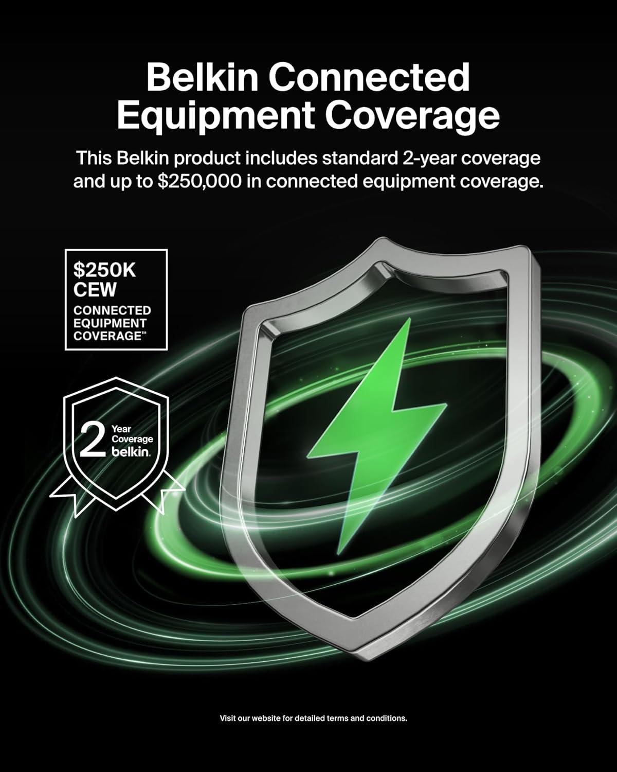 imageBelkin Power Strip Surge Protector 12 AC Multiple Outlets Ethernet amp Cable Protection 8 ft Long Extension Cord for Home Office Travel Computer Desktop amp Phone Charger 3996 Joules WhiteWhite