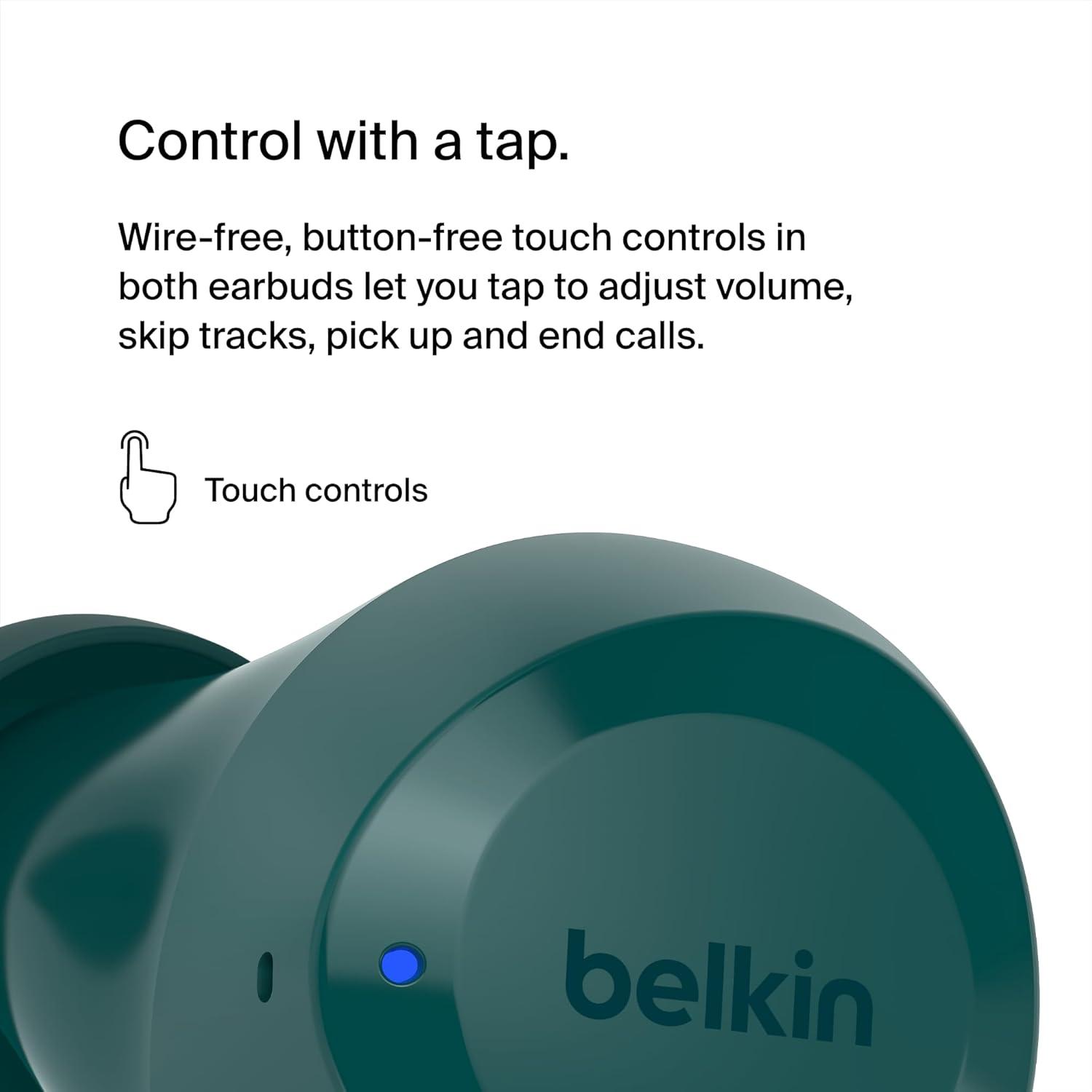 imageBelkin SoundForm Bolt True Wireless Earbuds Wireless Charging IPX4 Sweat and WaterResistant USBC Up to 28 Hours of Battery Life for Apple iPhone Samsung Galaxy Google Pixel and More TealTeal