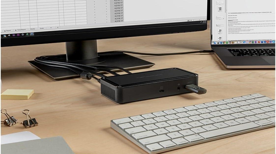 imageBelkin Thunderbolt 3 Dock Plus with 26ft Thunderbolt 3 Cable Thunderbolt Dock for MacOS and Windows Dual 4K 60Hz 40Gbps Transfer speeds 60W Upstream Charging RenewedThunderbolt 3 Plus
