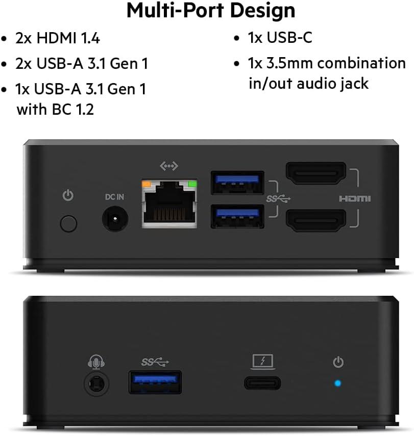 imageBelkin USB C Docking Station USB Hub Dual 4k Computer Monitor Display Dual HDMI Thunderbolt USB Ethernet Ports USB C Hub 85W PD Power Delivery for Macbook Pro iPad Pro amp Chromebook Laptop