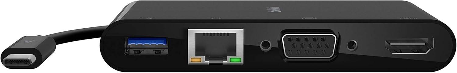 imageBelkin USBC Hub 6in1 MultiPort Docking Station Docking Station for iPad iPad Pro iPad Mini MacBook amp More  60W Power Delivery 30 4K HDMI USBA Ethernet amp SD Card Ports4Port