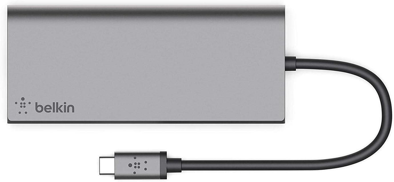 imageBelkin USBC Hub 6in1 MultiPort Docking Station Docking Station for iPad iPad Pro iPad Mini MacBook amp More  60W Power Delivery 30 4K HDMI USBA Ethernet amp SD Card Ports6Port