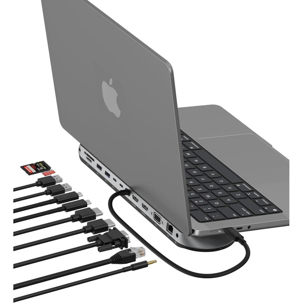 imageBelkin Connect 11in1 Universal USBC Pro Dock w 3Monitor Support Silicon Motion Technology  Works with Mac Windows and Chromebook  100W PD w 10Gbps Transfer Speeds amp 25Gbps Ethernet  GreyDocking Station Only