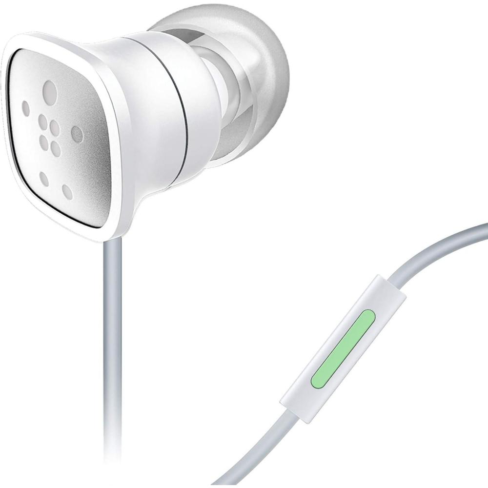 imageBelkin PureAV 006 Earbuds Headphones with Microphone and Extra Bass White