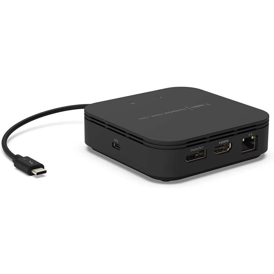 imageBelkin Thunderbolt 3 Dock Core w Thunderbolt 3 Cable Thunderbolt Dock for Mac and Windows Dual 4K 60Hz 40Gbps Transfer Speeds 60W Upstream Charging F4U110bt Renewed