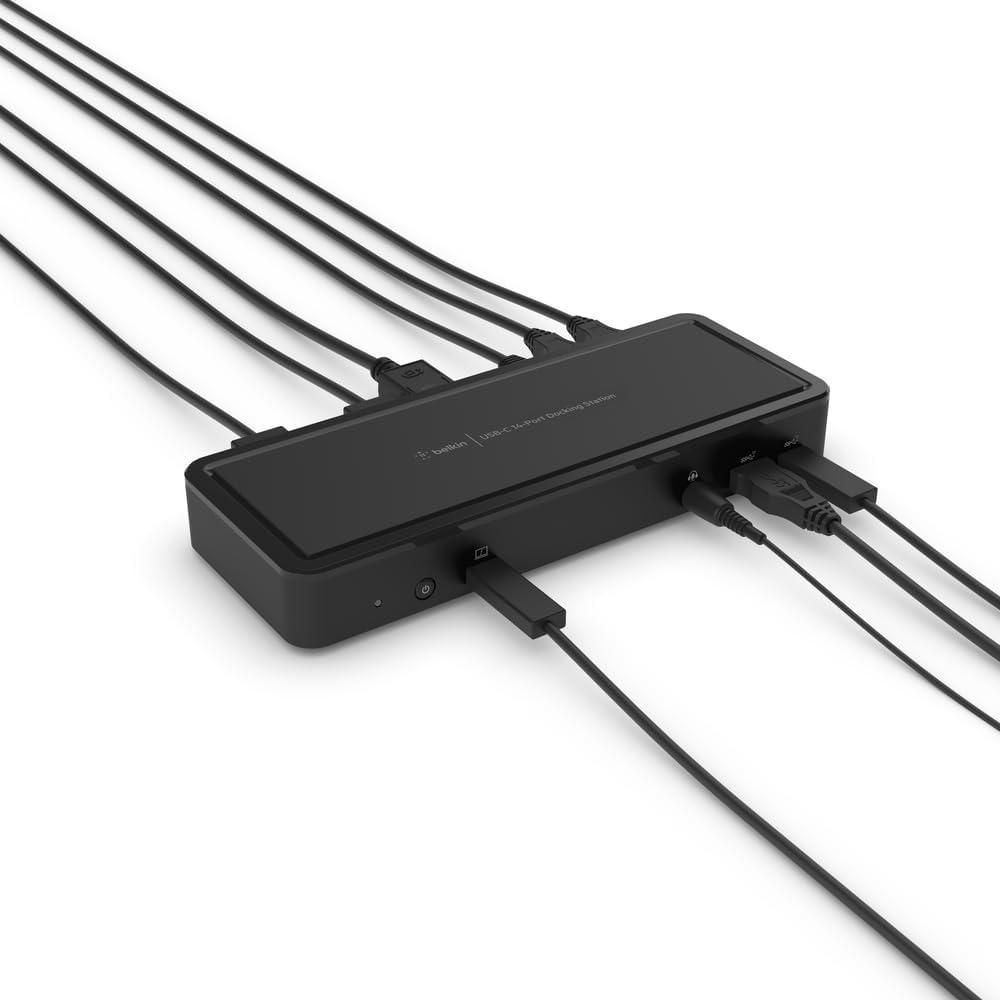 imageBelkin USB C Docking Station 65W  Supports Multiple Displays with HDMI 20 DisplayPort USB C Ports USB A Ports and Gigabit Ethernet Port  Triple Monitor 4K for Windows Chromebook and More