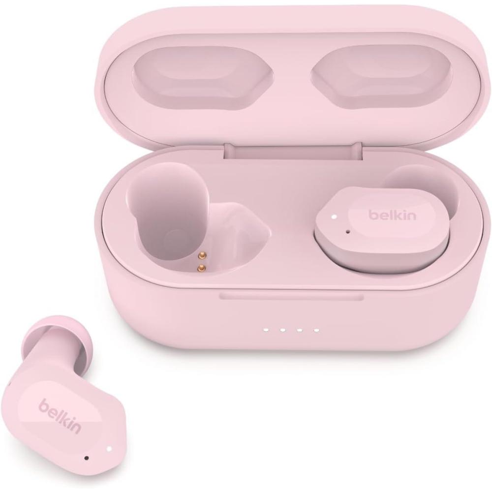 imageBelkin Wireless Earbuds SoundForm Play True Wireless Earphones with USBC Quick Charge IPX5 Sweat and Water Resistant 38 Hour Play Time Compatible with iPhone Galaxy Pixel and More  PinkPink