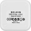 Belkin 4-Port Powered Desktop USB Hub with Support for USB-A, USB 2.0, and USB 1.1, Black and White
