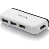 Belkin 4-Port USB 2.0 Travel Hub, Compact & Portable Multi-Port USB Adapter for Laptops, Tablets, & Other Devices, High-Speed Data Transfer, Plug-and-Play w/ Built-In Cable Management – White(4-Port)