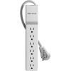 Belkin 6-Outlet SlimLine Power Strip Surge Protector, 6ft Cord and Rotating Plug, 700 Joules, White(6-Foot Cable)