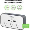 Belkin Wall Surge Protector – 3 Outlet w/ 2 USB Ports Mount with Premium Protection Against Surges Safe Charge for Mobile Devices, Tablets & More (540 Joules)(1 Pack)