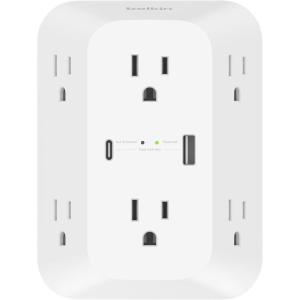 Belkin 6-Outlet Surge Protector Power Strip, ETL-listed, Wall-Mountable w/ 6 AC Outlets, Overvoltage Protection, LED Indicator, USB-C & USB-A Ports w/ USB-C PD Fast Charge – 1,680 Joules of Protection