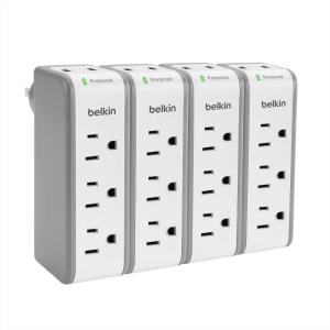 Belkin 6-Outlet Wall Surge Protector w/ 2 USB-A Ports, Wall-Mountable Surge Protector for Home, Office, Travel, Computer Desktop, Laptop, Phone Charger, & More – 900 Joules of Protection(Pack of 4)