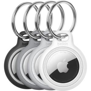 Belkin AirTag Case Keychain with Reflector (4 Pack) MSC011dsGS(Gray (Set of 4))