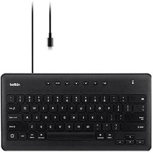 Belkin B2B130 Wired Tablet Keyboard with Stand and Lightning Connector for iPad(Compact (with Lightning Connector))