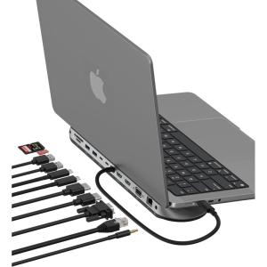 Belkin Connect 11-in-1 Universal USB-C Pro Dock w/ 3-Monitor Support, Silicon Motion Technology – Works with Mac, Windows, and Chromebook – 100W PD w/ 10Gbps Transfer Speeds & 2.5Gbps Ethernet – Grey(Docking Station Only)