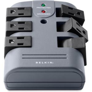 Belkin Power Strip Surge Protector – 6 Rotating AC Multiple Outlets, Flat Pivot Plug – Heavy Duty Wall Outlet Extender for Home, Office, Travel, Computer Desktop & Phone Charging Brick (1,080 Joules)(1 Pack)
