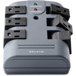 Belkin Power Strip Surge Protector – 6 Rotating AC Multiple Outlets, Flat Pivot Plug – Heavy Duty Wall Outlet Extender for Home, Office, Travel, Computer Desktop & Phone Charging Brick (1,080 Joules)(5 Pack)