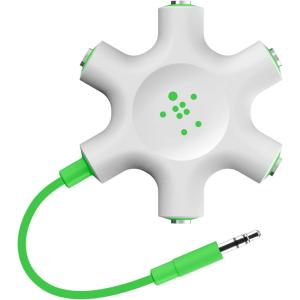 Belkin RockStar 5-Jack Multi Headphone Audio Splitter (Red) (F8Z274btRED)(Green)
